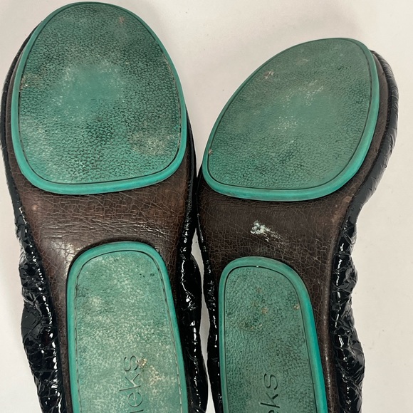 Tieks Obsidian Black Croc Patent Style Flat Ballet Shoe Womens Size 9 - Picture 10 of 16